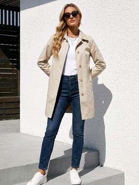 Coach Beige Single-Breasted Trench Coat